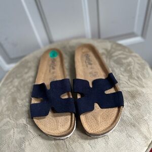 Biostep Women’s Navy Blue Slide Sandals - Comfortable Casual Footwear Sz 8